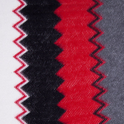 Red and Gray Big Zig Zags Soft Sweater Knit