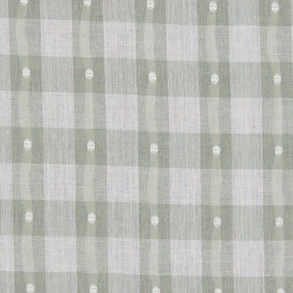 Moss Green Checked Cotton Shirting - Detail