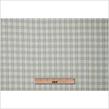 Moss Green Checked Cotton Shirting - Full