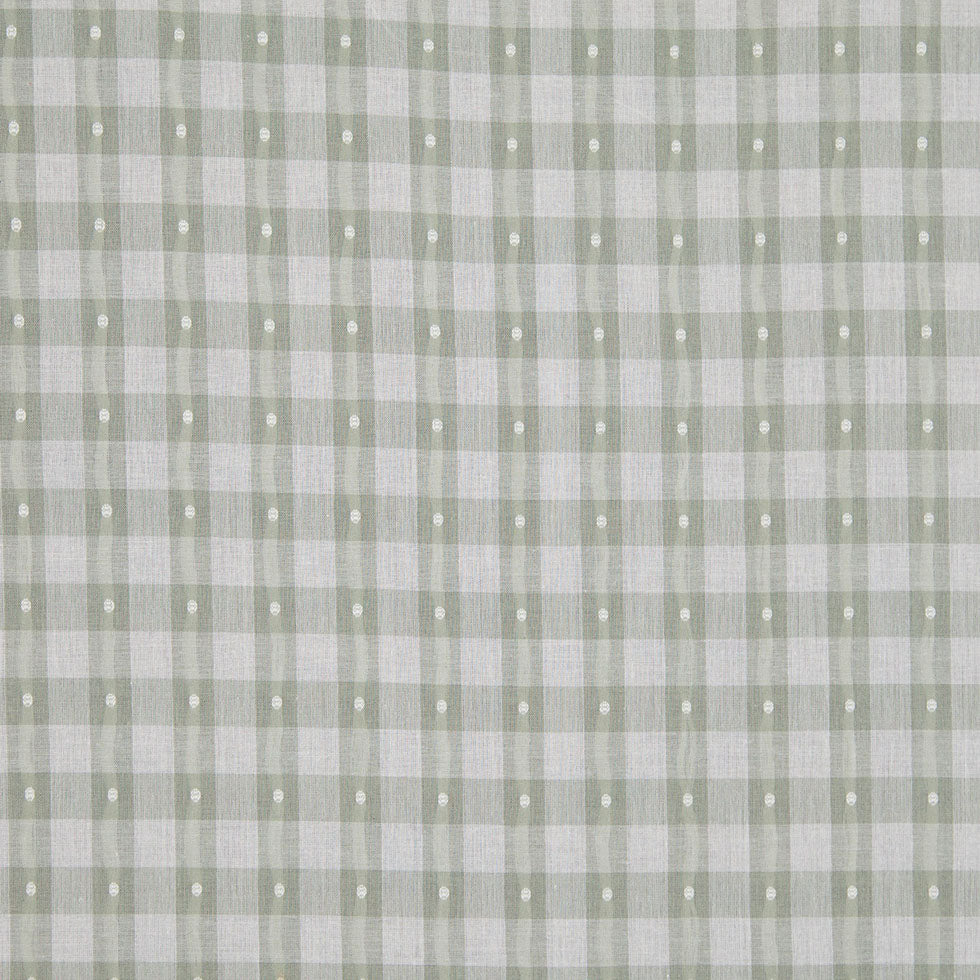 Moss Green Checked Cotton Shirting
