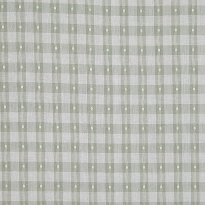 Moss Green Checked Cotton Shirting