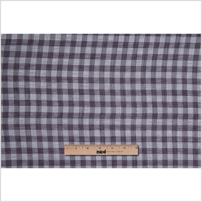 Slate Gray and Black Checked Semi-Sheer Poly Shirting - Full