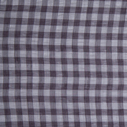 Slate Gray and Black Checked Semi-Sheer Poly Shirting