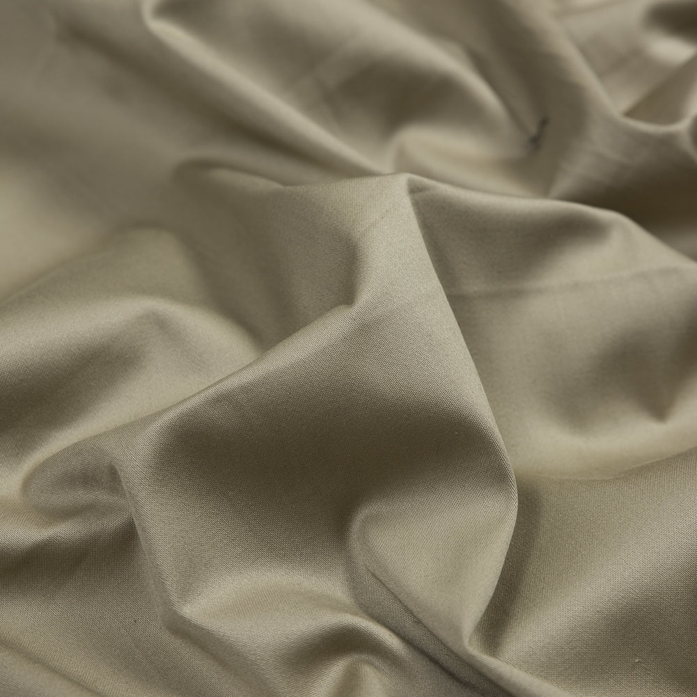 Khaki Stretch Cotton Sateen - Full