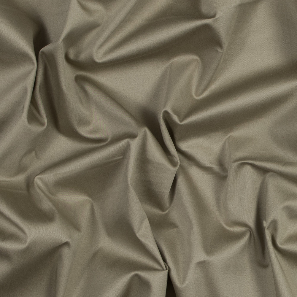 Khaki Stretch Cotton Sateen