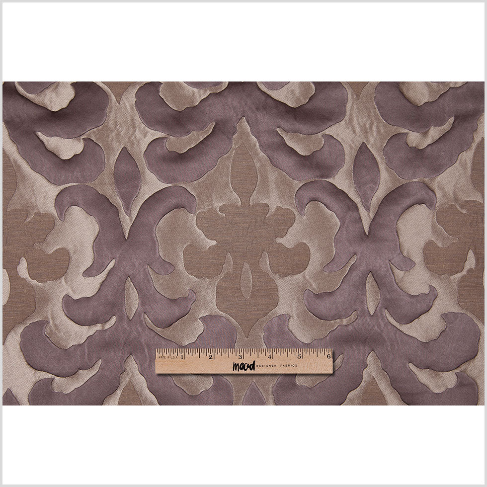 Charcoal Damask Polyester Brocade Satin - Full