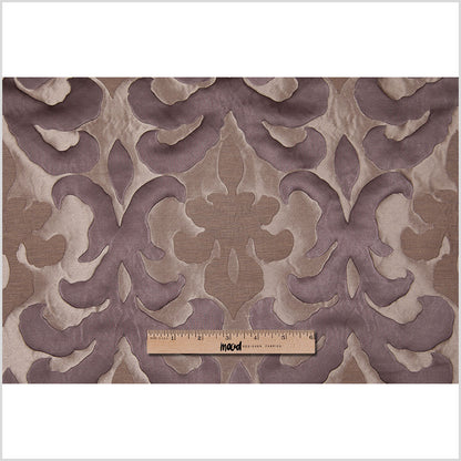 Charcoal Damask Polyester Brocade Satin - Full