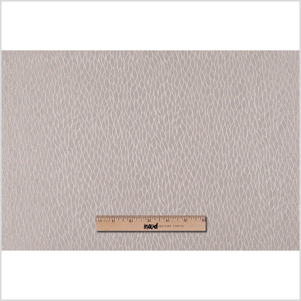 Beige Small Leaves Poly Jacquard Full