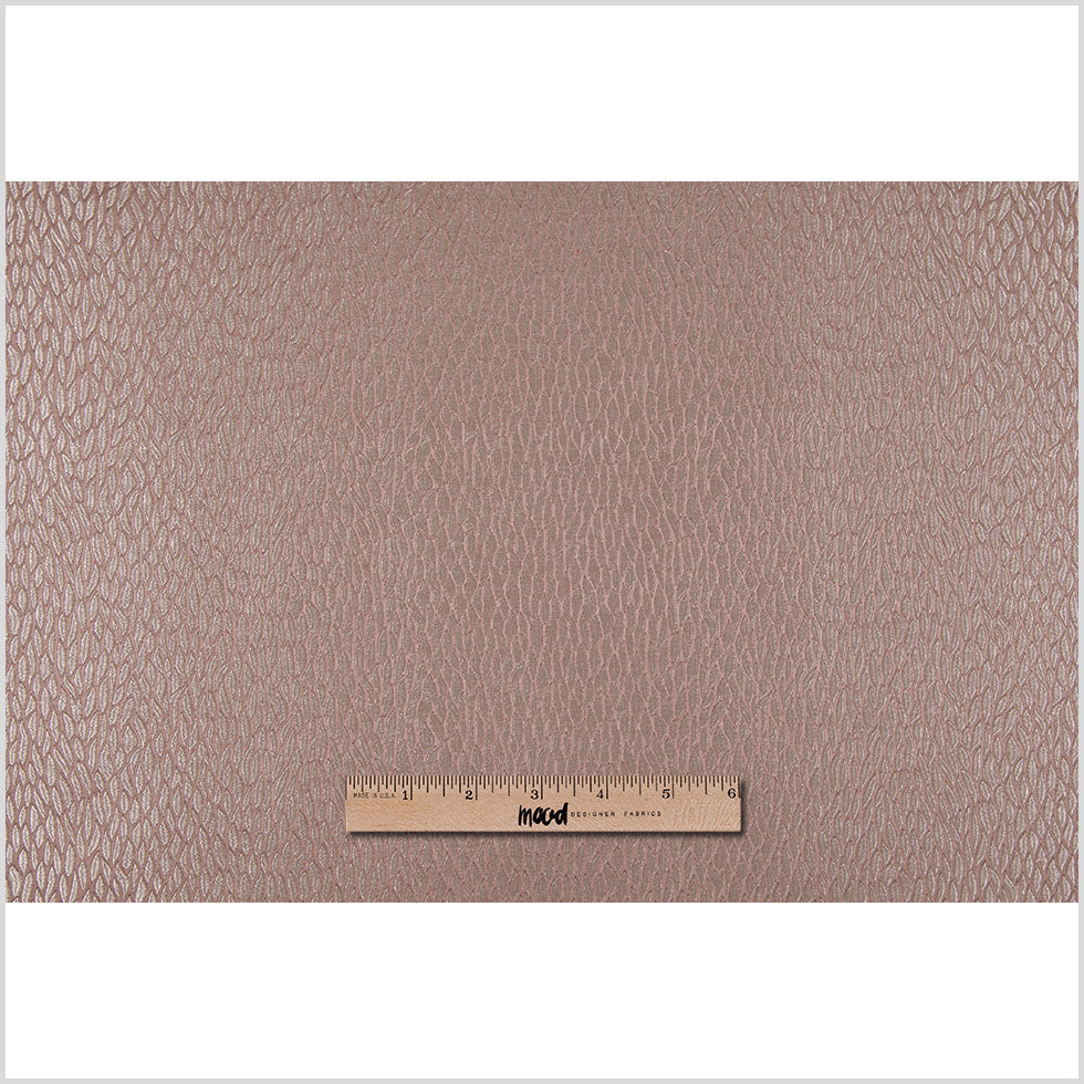 Taupe Small Leaves Poly Jacquard Full