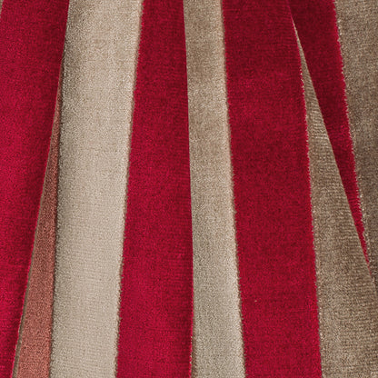 Brown/Red Striped Polyester Blended Velvet - Folded