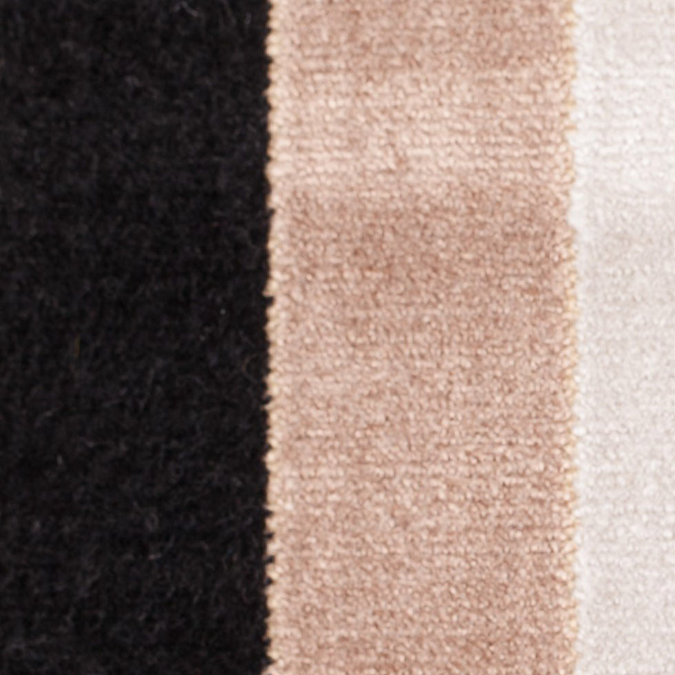 Brown/Beige Striped Polyester Blended Velvet Detail