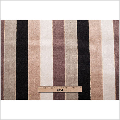 Brown/Beige Striped Polyester Blended Velvet Full