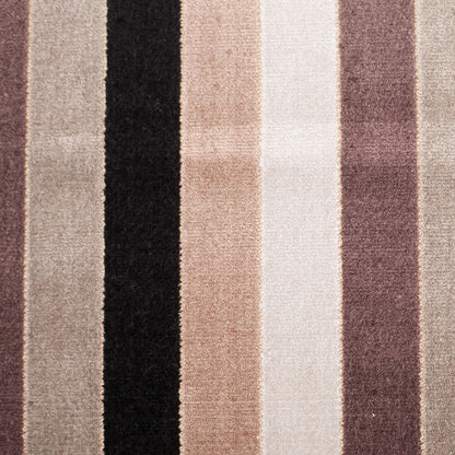 Brown/Beige Striped Polyester Blended Velvet