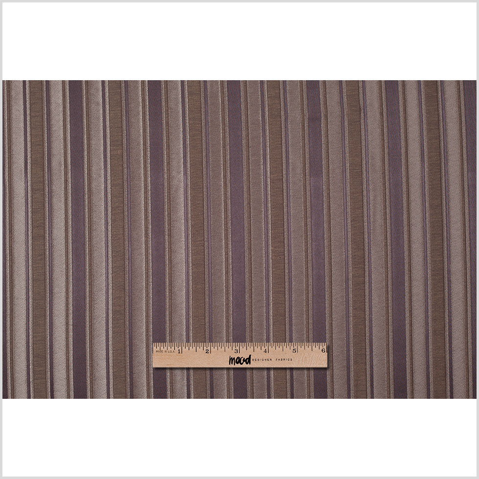 Brown Satiny Textured Poly Stripes Full