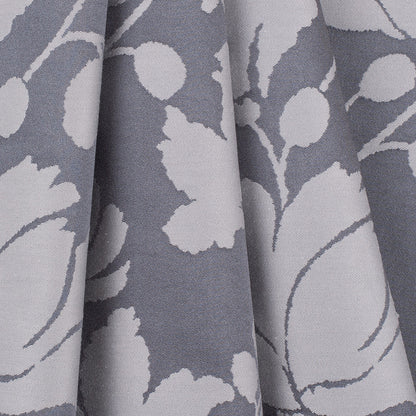 Gray Floral Polyester Sateen/Jacquard - Folded