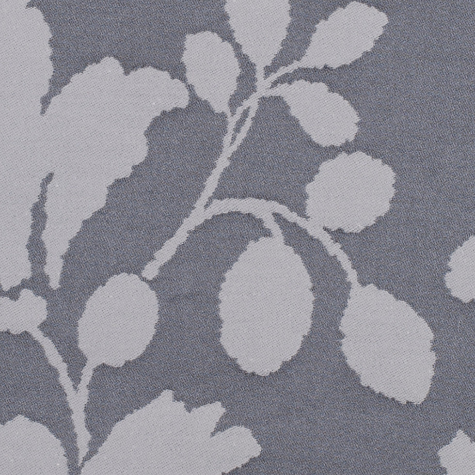 Gray Floral Polyester Sateen/Jacquard - Detail