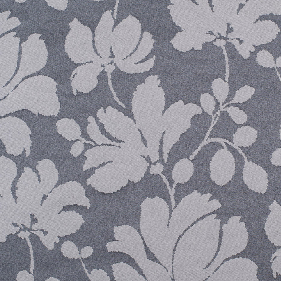Gray Floral Polyester Sateen/Jacquard
