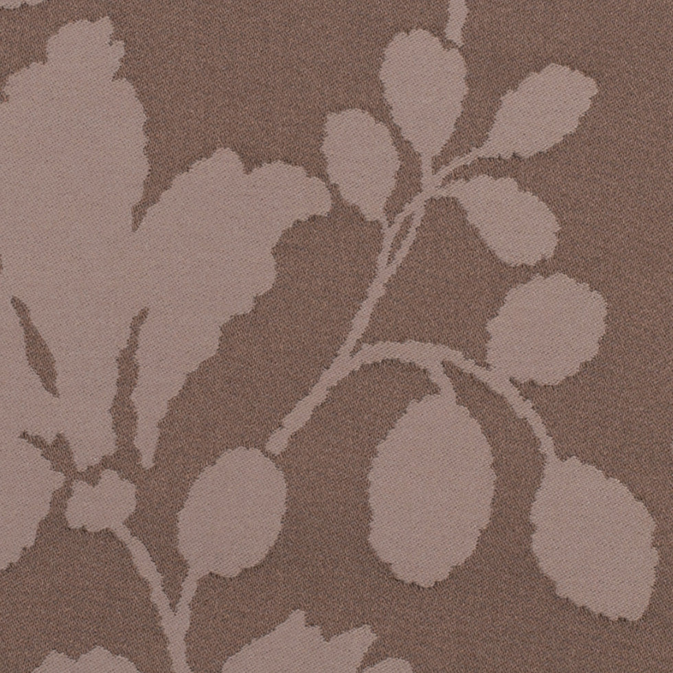 Brown Floral Polyester Sateen/Jacquard - Detail