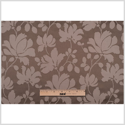 Brown Floral Polyester Sateen/Jacquard - Full