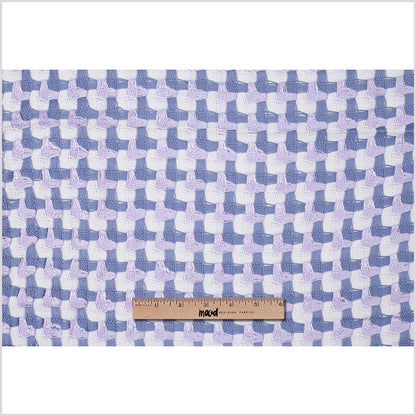 Italian Lavender and Ivory Cotton Novelty Houndstooth Woven Full