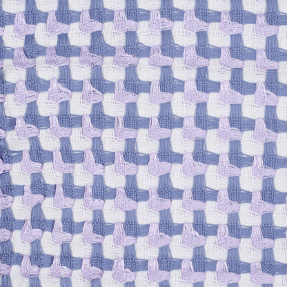 Italian Lavender and Ivory Cotton Novelty Houndstooth Woven