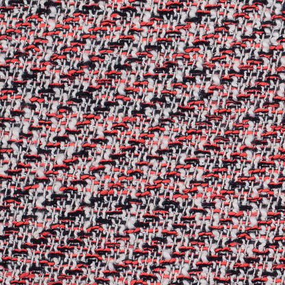 Bright Coral and Black Metallic Tweed - Detail
