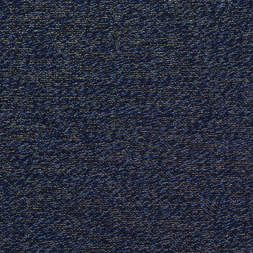 Dusky Blue, Black and Metallic Gold Novelty Woven