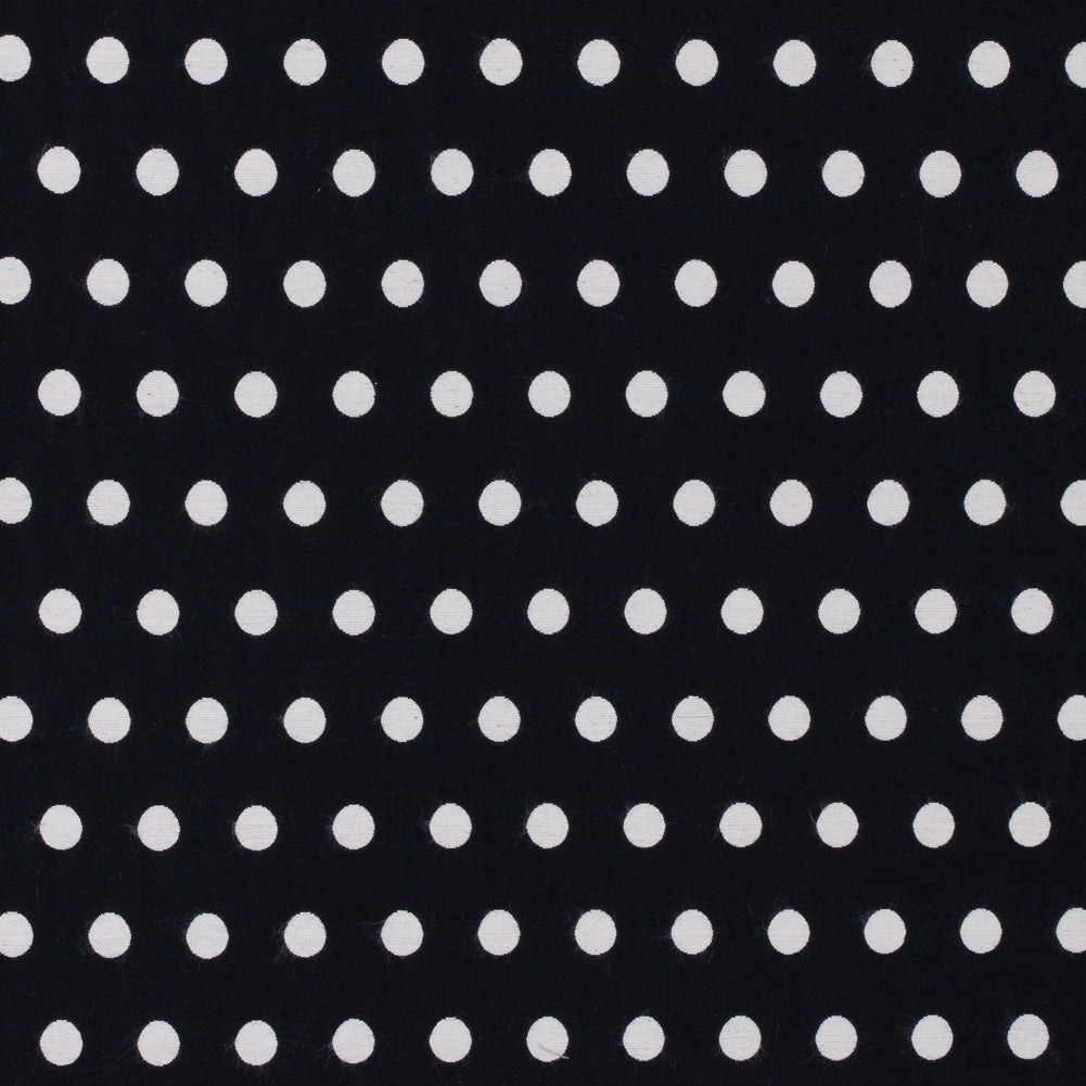 Black and Ivory Polka Dotted Embroidered Woven