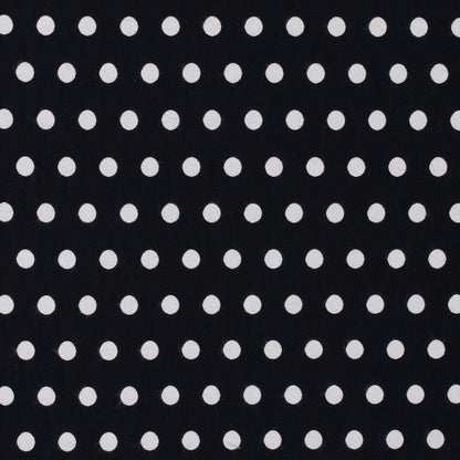 Black and Ivory Polka Dotted Embroidered Woven