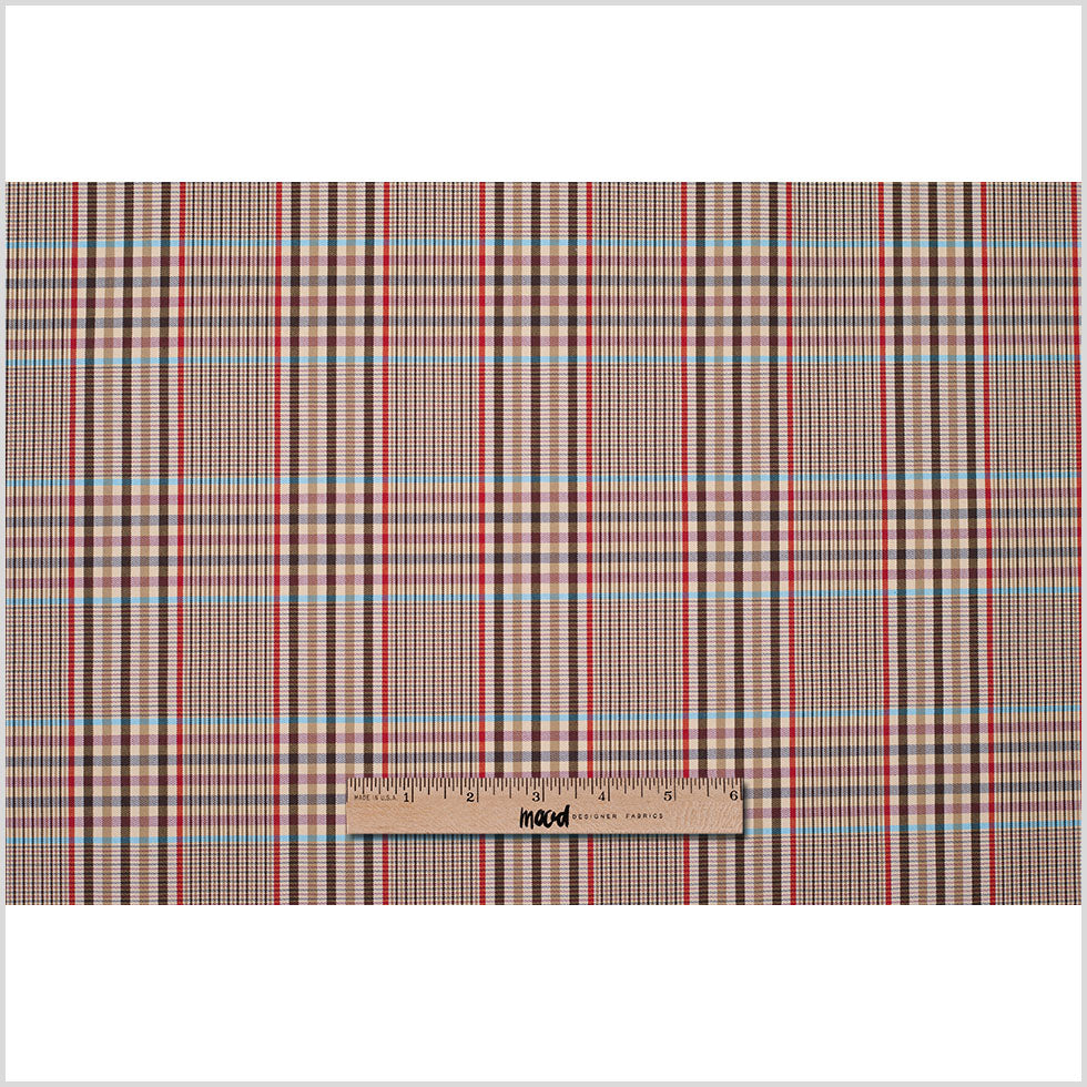 Tan Plaid Cotton Blend Full