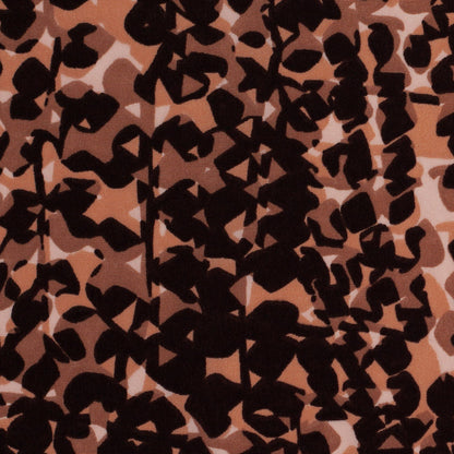 Famous Designer Pink and Brown Abstract Polyester Print - Detail