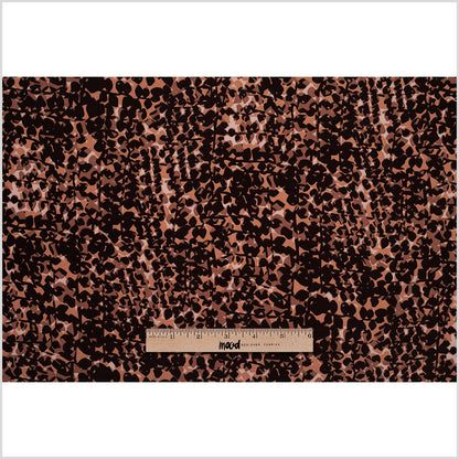 Famous Designer Pink and Brown Abstract Polyester Print - Full