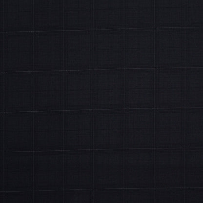 Black Windowpane Wool Suiting
