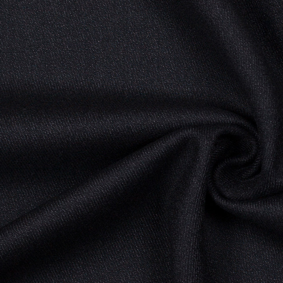 Licorice Black Lightweight Wool Suiting