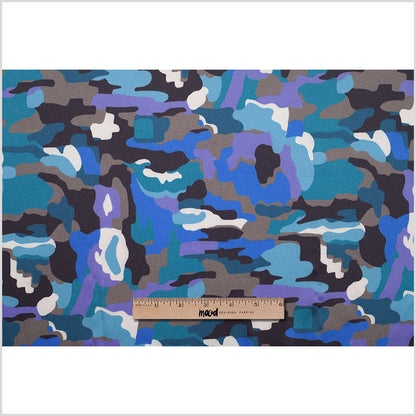 NYC Designer Teal Camo Poly Charmeuse Full