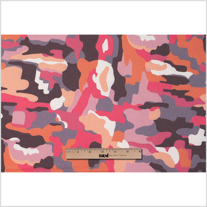 NYC Designer Peach Camo Poly Charmeuse - Full