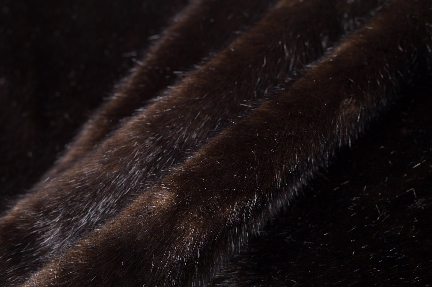 Black-Brown Faux Mink Fur - Folded