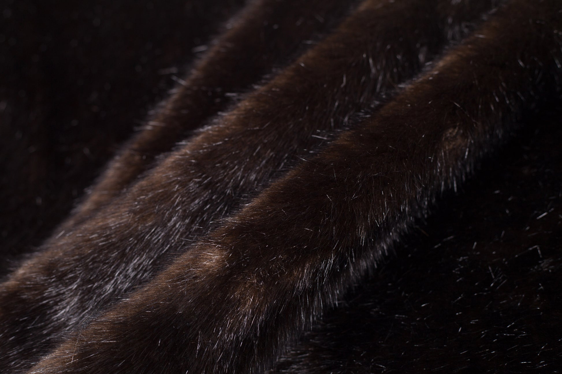 Black-Brown Faux Mink Fur - Folded