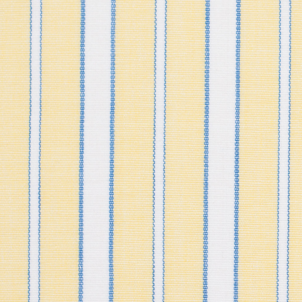 Pale Yellow, Blue and White Striped Handwoven Cotton Detail