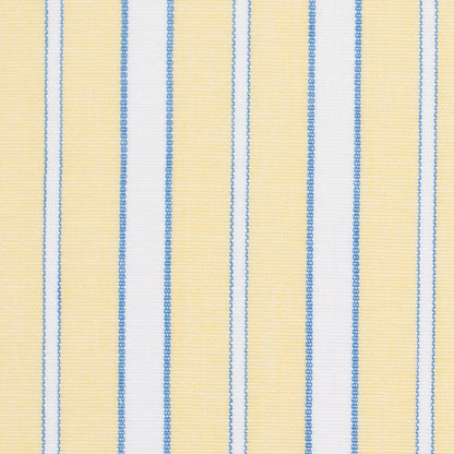 Pale Yellow, Blue and White Striped Handwoven Cotton Detail