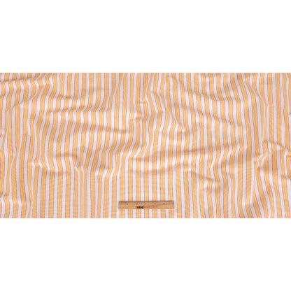 Citrus Yellow, Rose and White Striped Handwoven Cotton - Full