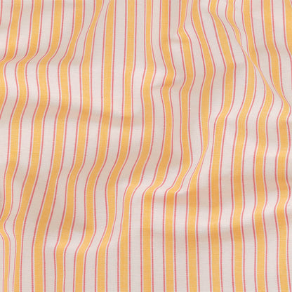 Citrus Yellow, Rose and White Striped Handwoven Cotton