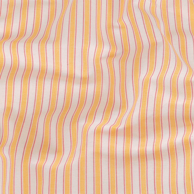 Citrus Yellow, Rose and White Striped Handwoven Cotton