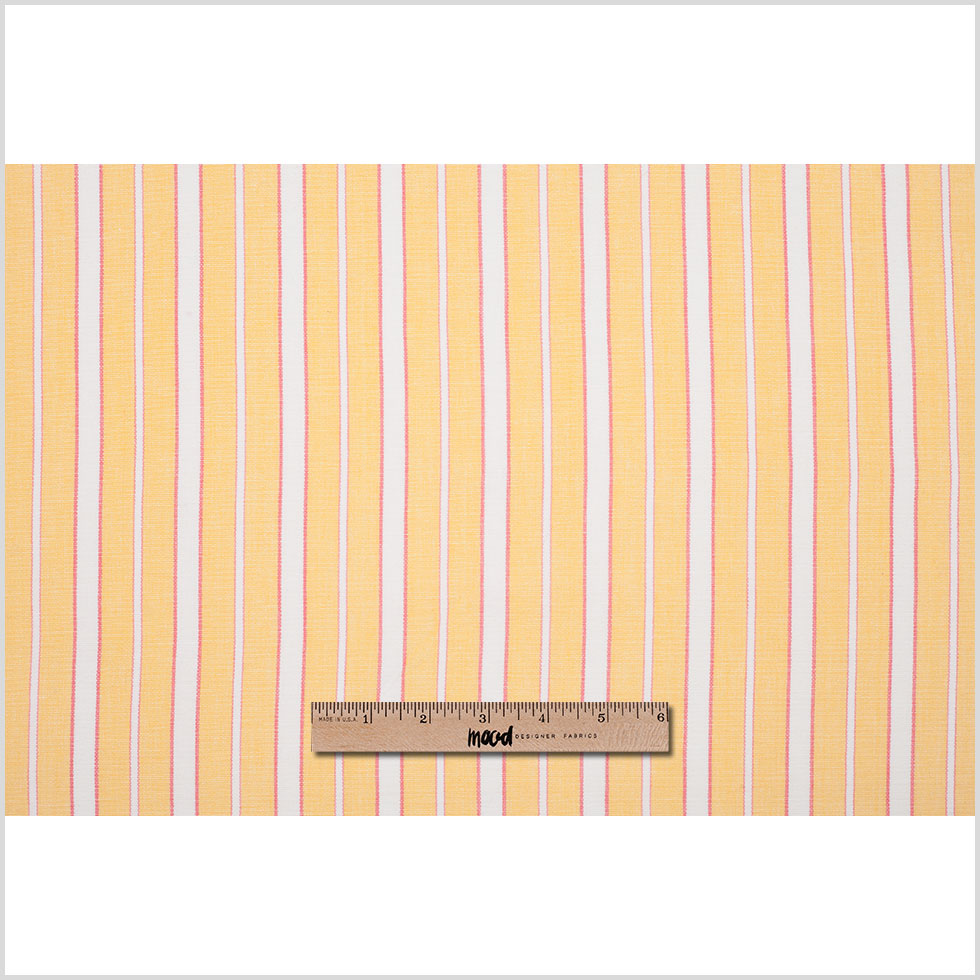 Impala Pink and White Striped Cotton Canvas - Full