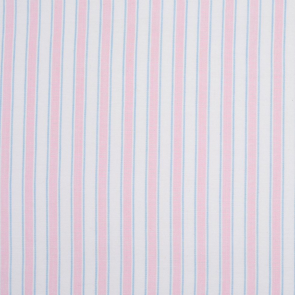Baby Pink, Blue and White Striped Handwoven Cotton
