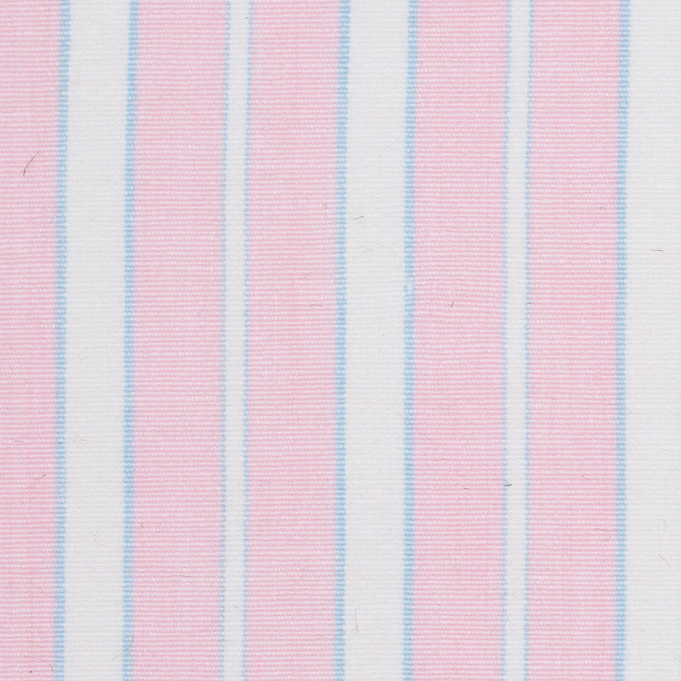 Baby Pink, Blue and White Striped Handwoven Cotton - Detail