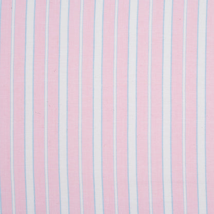 Baby Pink, Blue and White Striped Handwoven Cotton