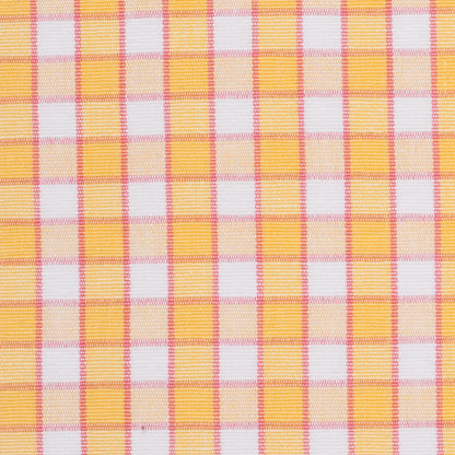 Citrus Yellow and Cotton Candy Pink Checked Handwoven Cotton - Detail