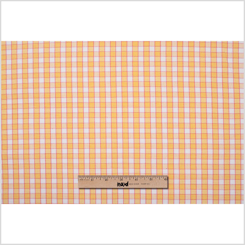 Citrus Yellow and Cotton Candy Pink Checked Handwoven Cotton - Full