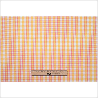 Citrus Yellow and Cotton Candy Pink Checked Handwoven Cotton - Full